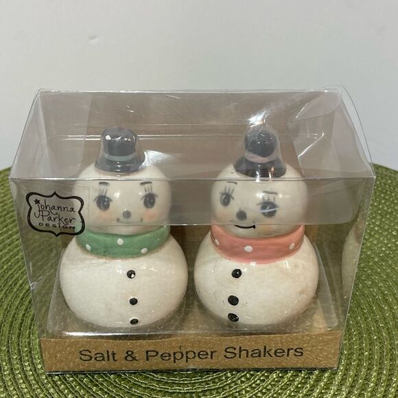 Johanna Parker Snowman Salt & Pepper Shakers NWT - Picture 5 of 7